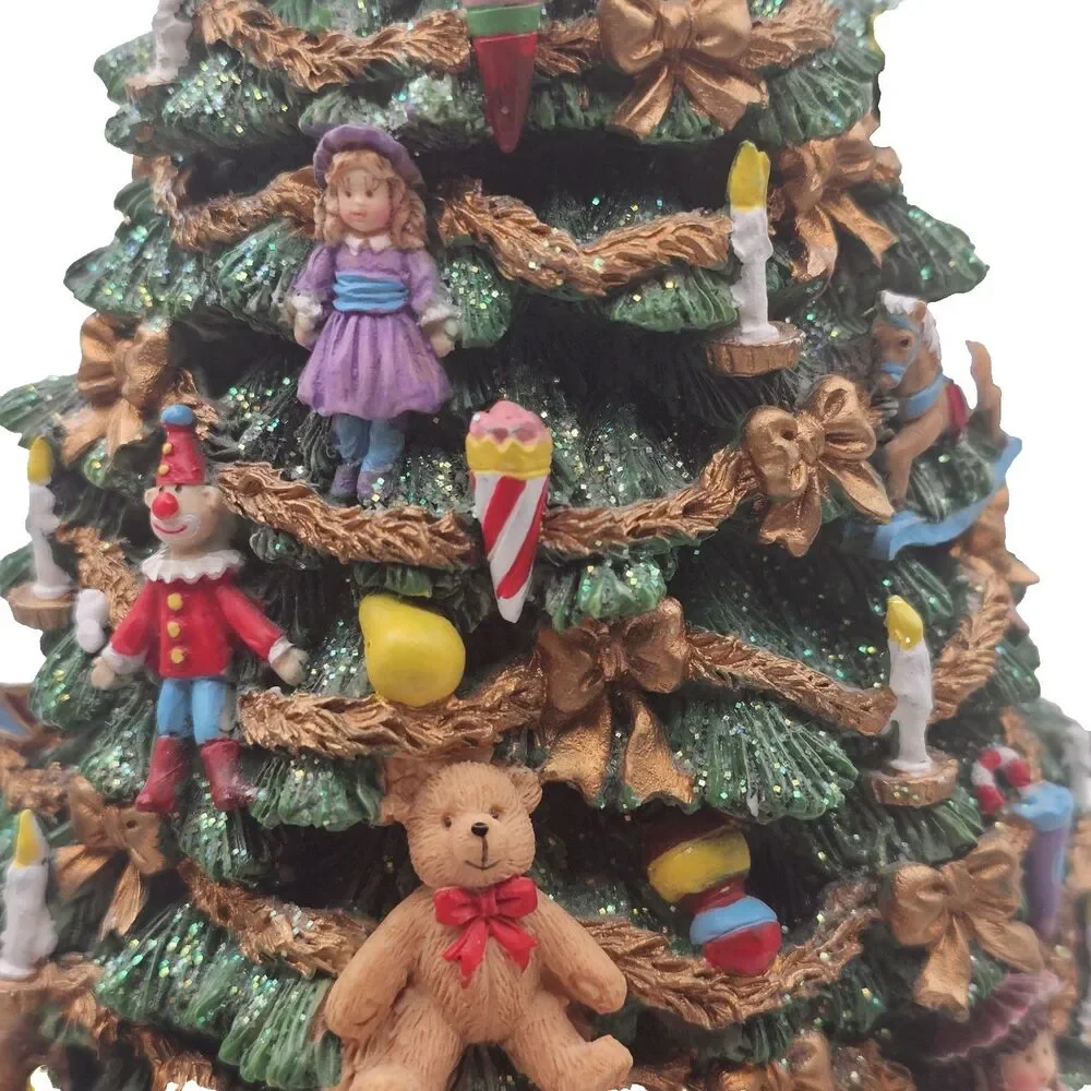 San Francisco Music Box Rotating Victorian Tree Plays 12 Days Xmas Hand Painted